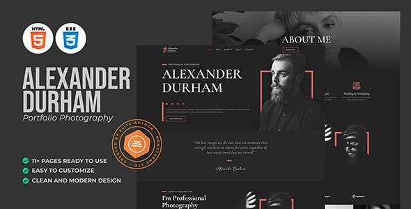 Alexander Durham - Portfolio Photography HTML Template TFx