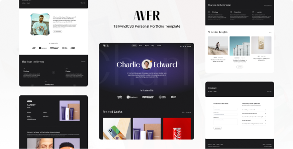 Aver - TailwindCSS Personal Portfolio and Blog Template TFx