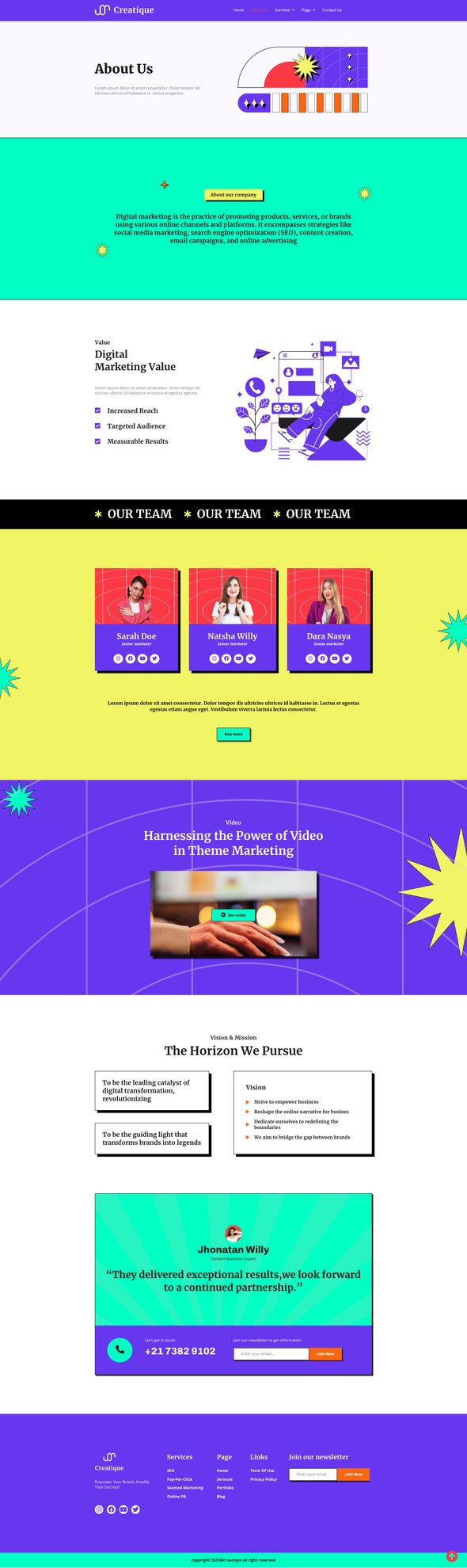 Creatique - Digital Marketing Agency Elementor Template Kit TFx