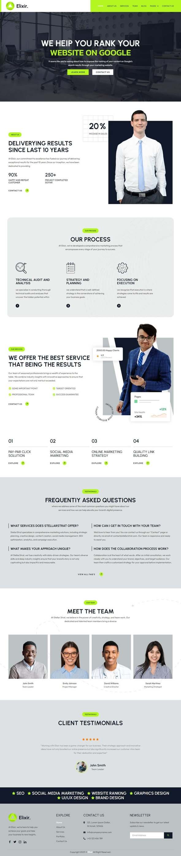 Elixir - SEO amp Digital Marketing Agency Elementor Pro Template Kit TFx