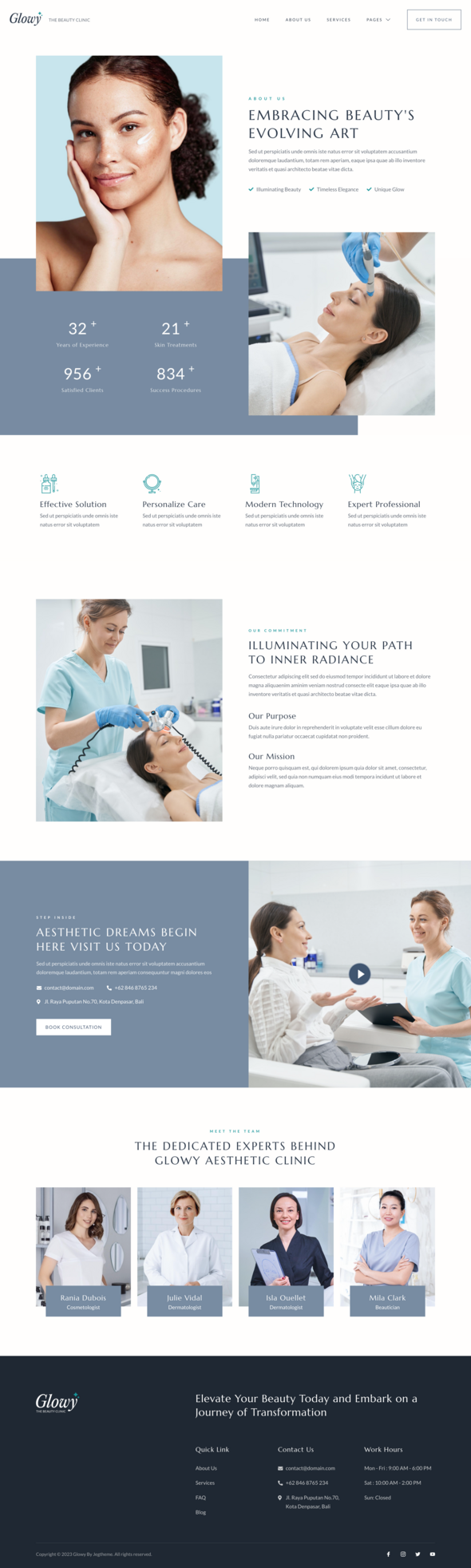 Glowy  Beauty Clinic amp Dermatology Elementor Template Kit TFx