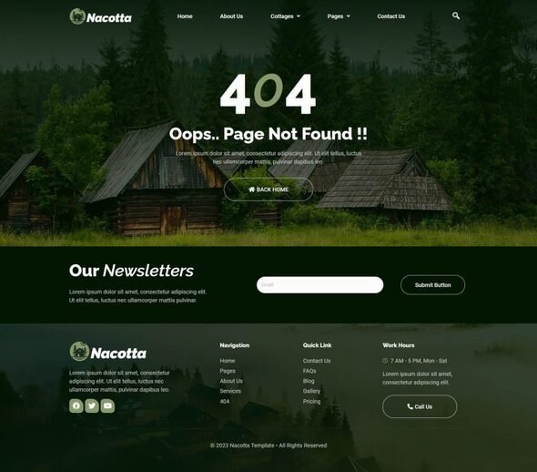 Nacotta - Nature Cottage Elementor Template Kit TFx