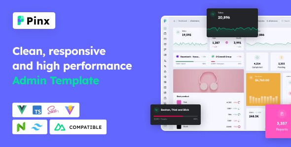 Pinx - Vuejs Admin Template TFx SiteTemplates