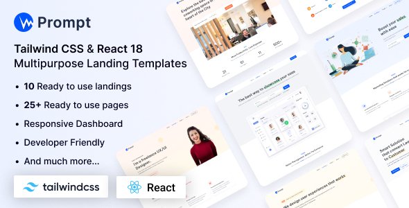 Prompt - Tailwind CSS amp React Multipurpose Landing Template TFx