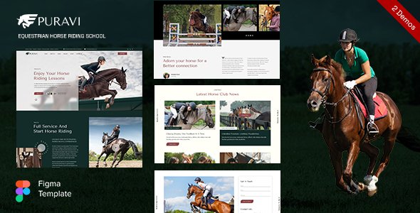 Puravi - Equestrian Club amp Horse Riding Figma Template TFx