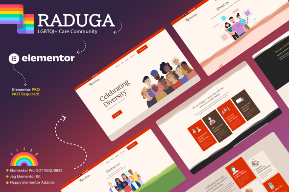 Raduga - LGBTQI Care Community Elementor Template Kit TFx