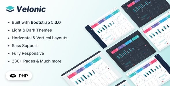 Velonic - PHP Admin amp Dashboard Template TFx