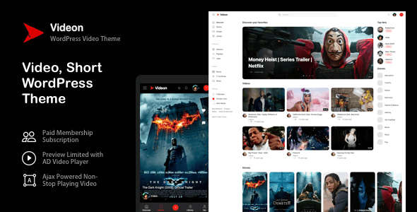 Videon - Video Short WordPress Theme TFx