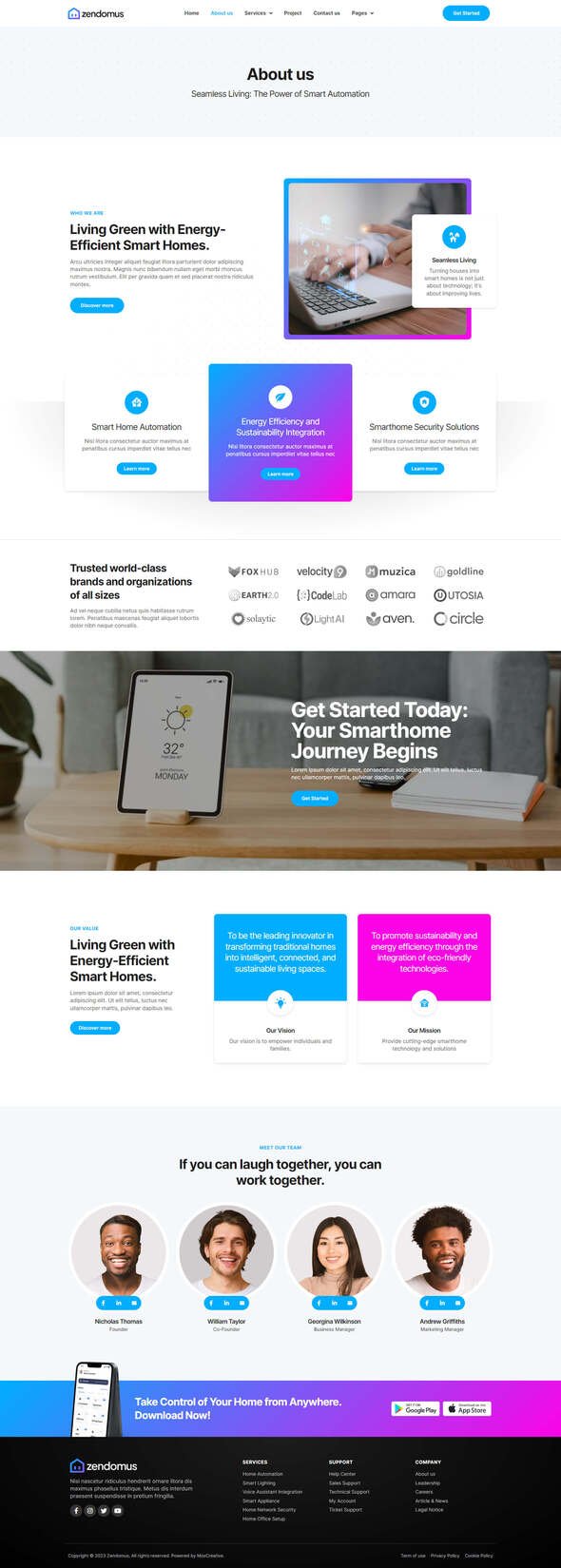 Zendomus - Smart Home amp Technology Services Elementor Pro Template Kit TFx