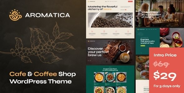 Aromatica - Cafe amp Coffee Shop WordPress Theme TFx