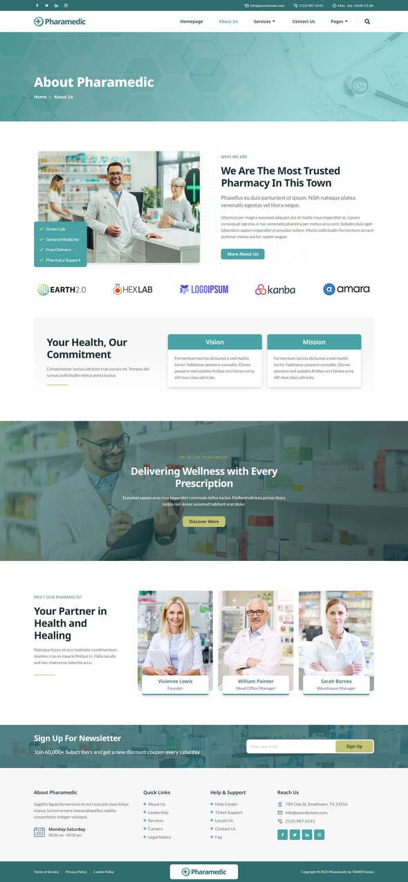 Pharamedic - Pharmacy amp Medical Elementor Template Kit TFx