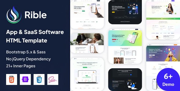 Rible - App amp SaaS Startup HTML Template TFx