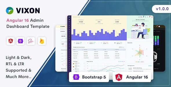 Vixon - Angular 16 Admin amp Dashboard Template TFx