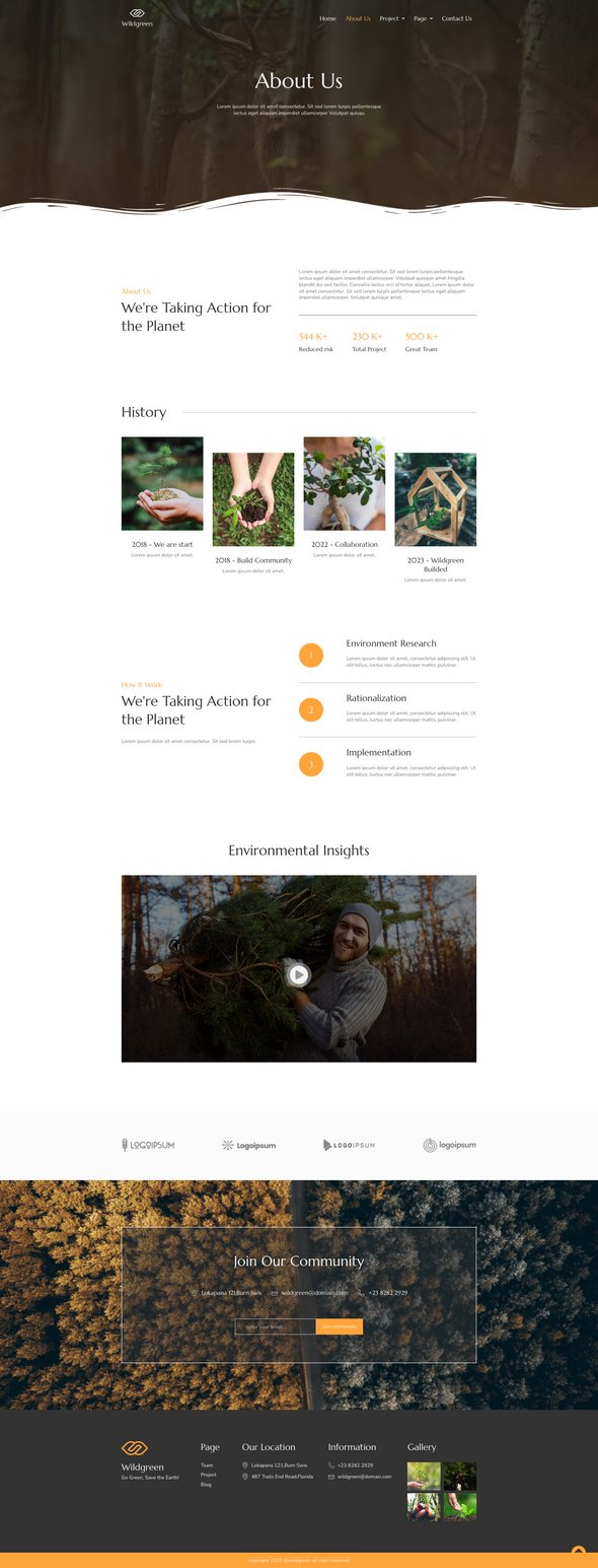 Wildgreen - Environmental NGO Elementor Template Kit TFx