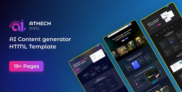 ATHECH - AI Content Generator HTML Template TFx