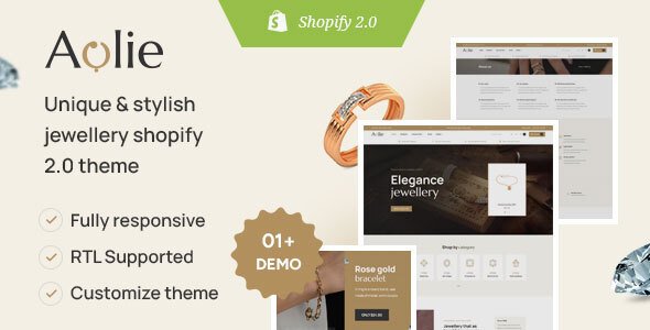 Aolie - Unique amp Style Jewellery Shopify 20 Theme TFx