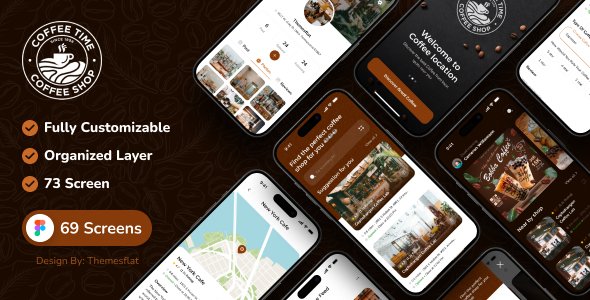 CoffeeTime - Coffee Food Drink App UI Kit TFx