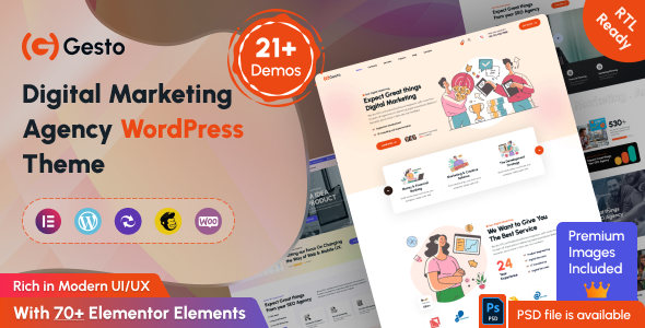 Gesto - Digital Marketing Agency WordPress Theme TFx