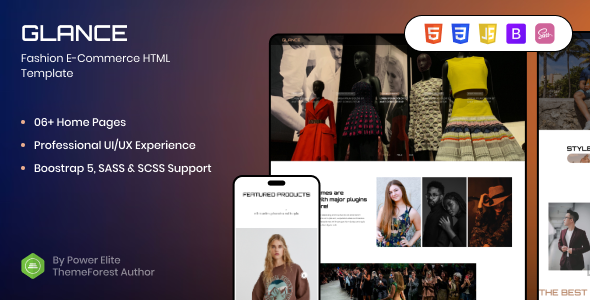 Glance  SASS E-Commerce Website Template TFx