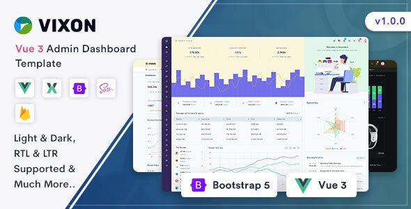 Vixon - Vuejs Admin amp Dashboard Template TFx