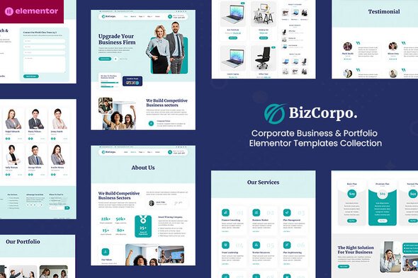 Bizcorpo - Corporate Business amp Portfolio Elementor Template Kit TFx