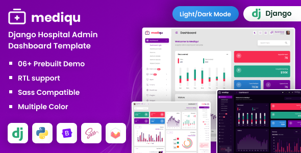Mediqu - Django Hospital Admin Dashboard Bootstrap Template TFx
