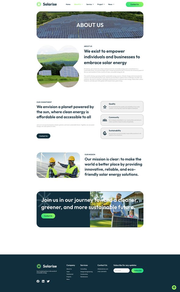 Solarise - Solar Panel Installation Elementor Template Kit TFx