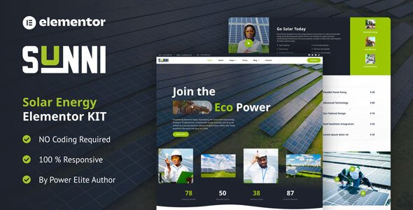 Sunni - Solar Energy Elementor Template Kit TFx