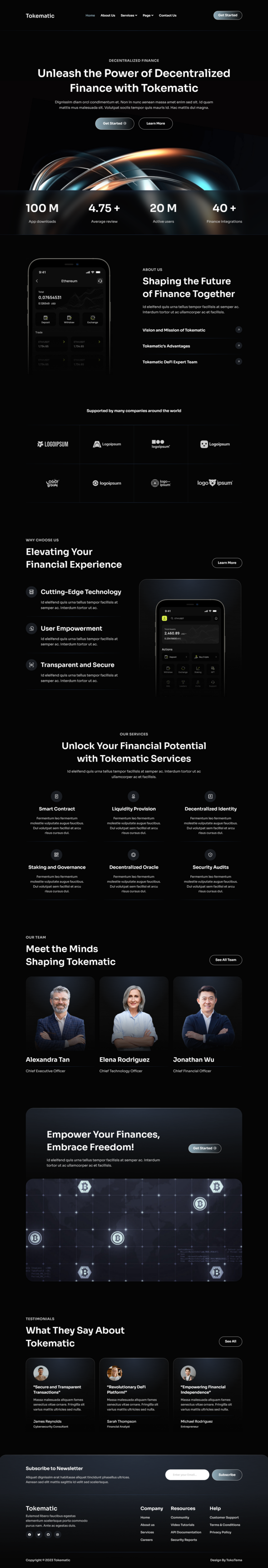 Tokematic - Crypto Defi Launch Elementor Template Kit TFx