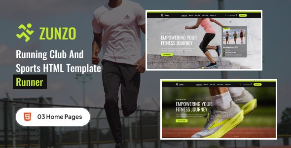 Zunzo - Running Club and Sports HTML Template TFx