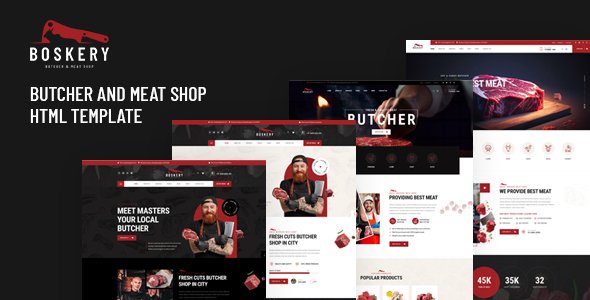 Boskery - Butcher amp Meat Shop HTML Template TFx
