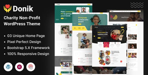 Donik - Charity amp Fundraising WordPress Theme TFx