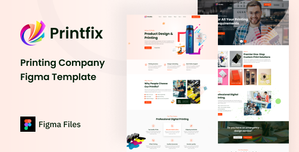 Printfix  Printing Company Figma Template TFx