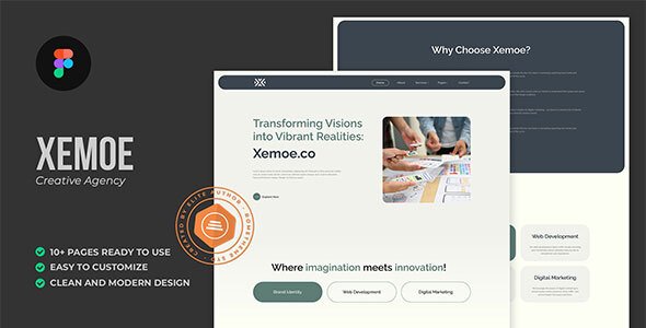 Xemoe - Digital Creative Agency Figma Template TFx