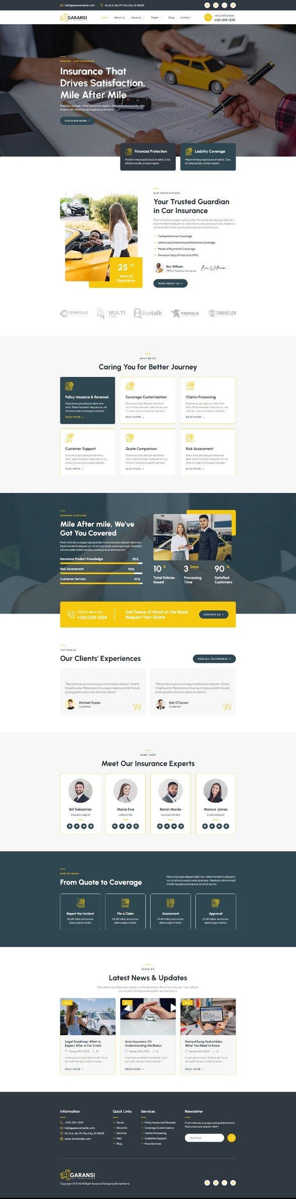 Garansi - Car Insurance Elementor Template Kit TFx