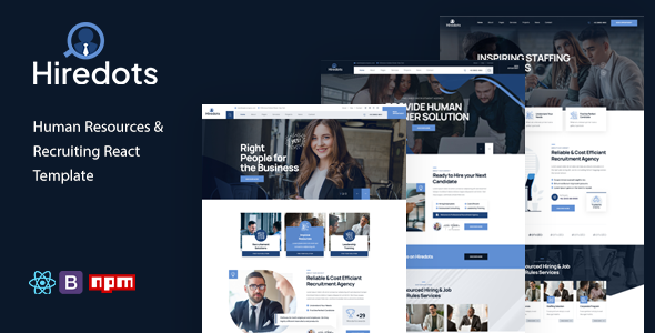 Hiredots - Human Resources amp Recruiting React Template TFx
