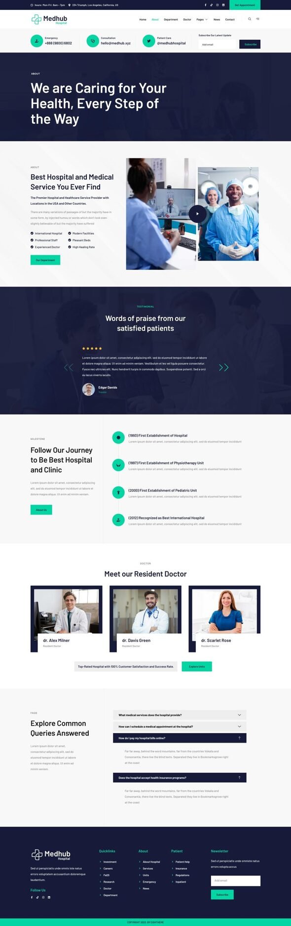MedHub - Hospital amp Medical Elementor Template Kit TFx