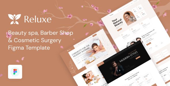 Reluxe - Beauty spa Barber Shop amp Cosmetic Surgery Figma Template TFx