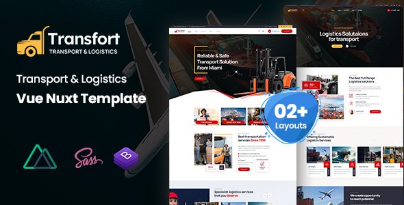 Transfort - Transport amp Logistics Vue Nuxt Template TFx