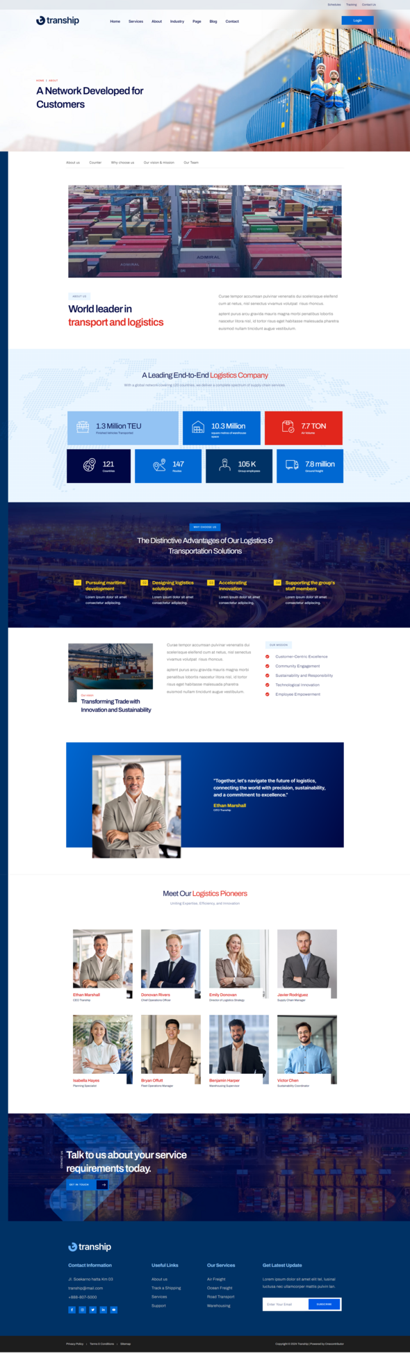 Tranship - Logistics amp Transportation Services Elementor Template Kit TFx