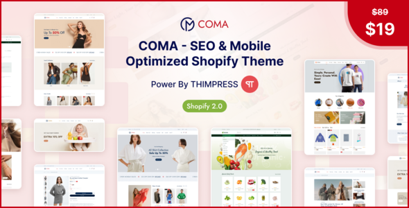 Coma - SEO amp Mobile Optimized Shopify Theme TFx