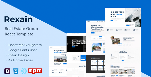 Rexain - Real Estate Group React Template TFx