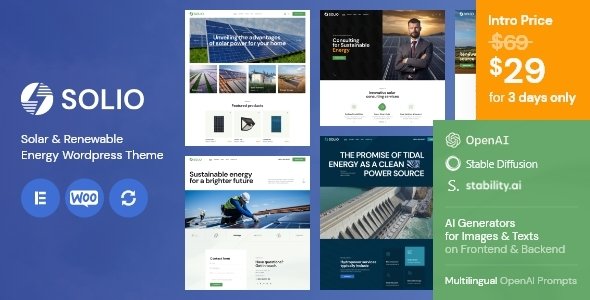 Solio - Solar amp Renewable Energy WordPress Theme TFx