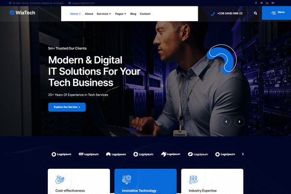 WiaTech - IT Services amp Development Elementor Template Kit TFx