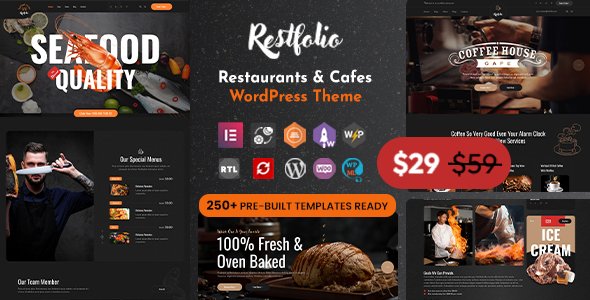 Restfolio - Elementor Restaurants amp Cafes WordPress Theme TFx