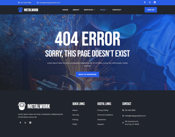 Metalwork - Welding Services Elementor Template Kit TFx