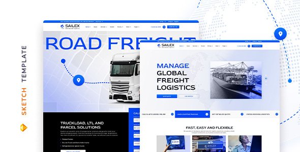 Sailex  Worldwide Logistics Company Template for Sketch TFx