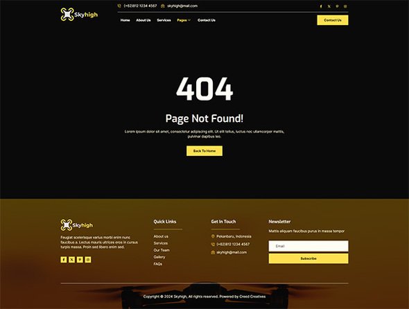 Skyhigh - Drone Aerial Photography amp Videography Elementor Template Kit TFx