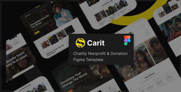 Carit - Charity Nonprofit amp Donation Figma Template TFx