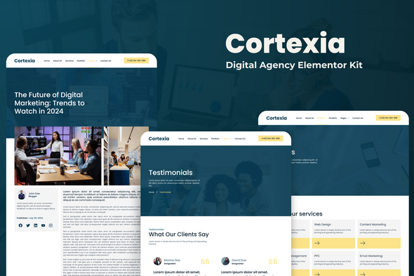 Cortexia - Digital Agency Elementor Template Kit TFx